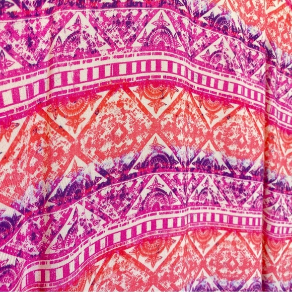 EYESHADOW Women plus sz 2X pink purple pattern lightweight tank crisscross back - Picture 4 of 5